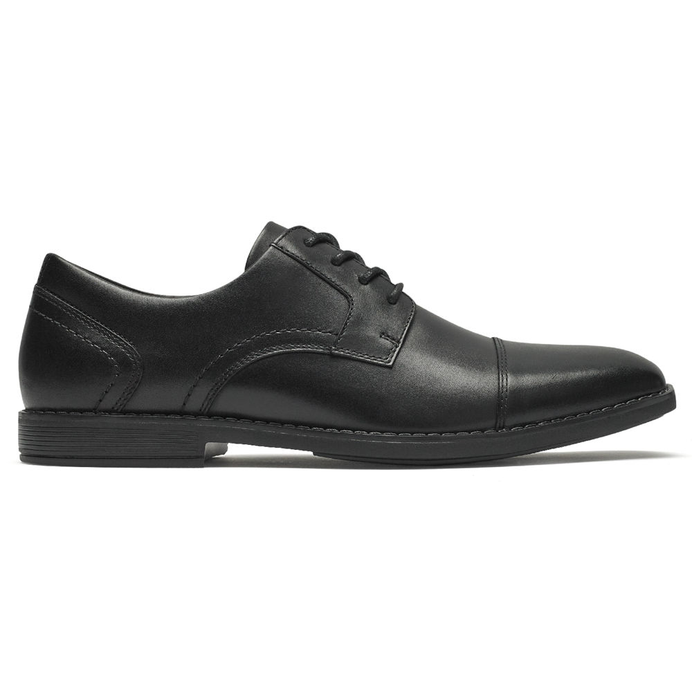 Oxfords Rockport Hombre Mexico - Slayter Cap Toe Blucher Negros - PLTDW7483